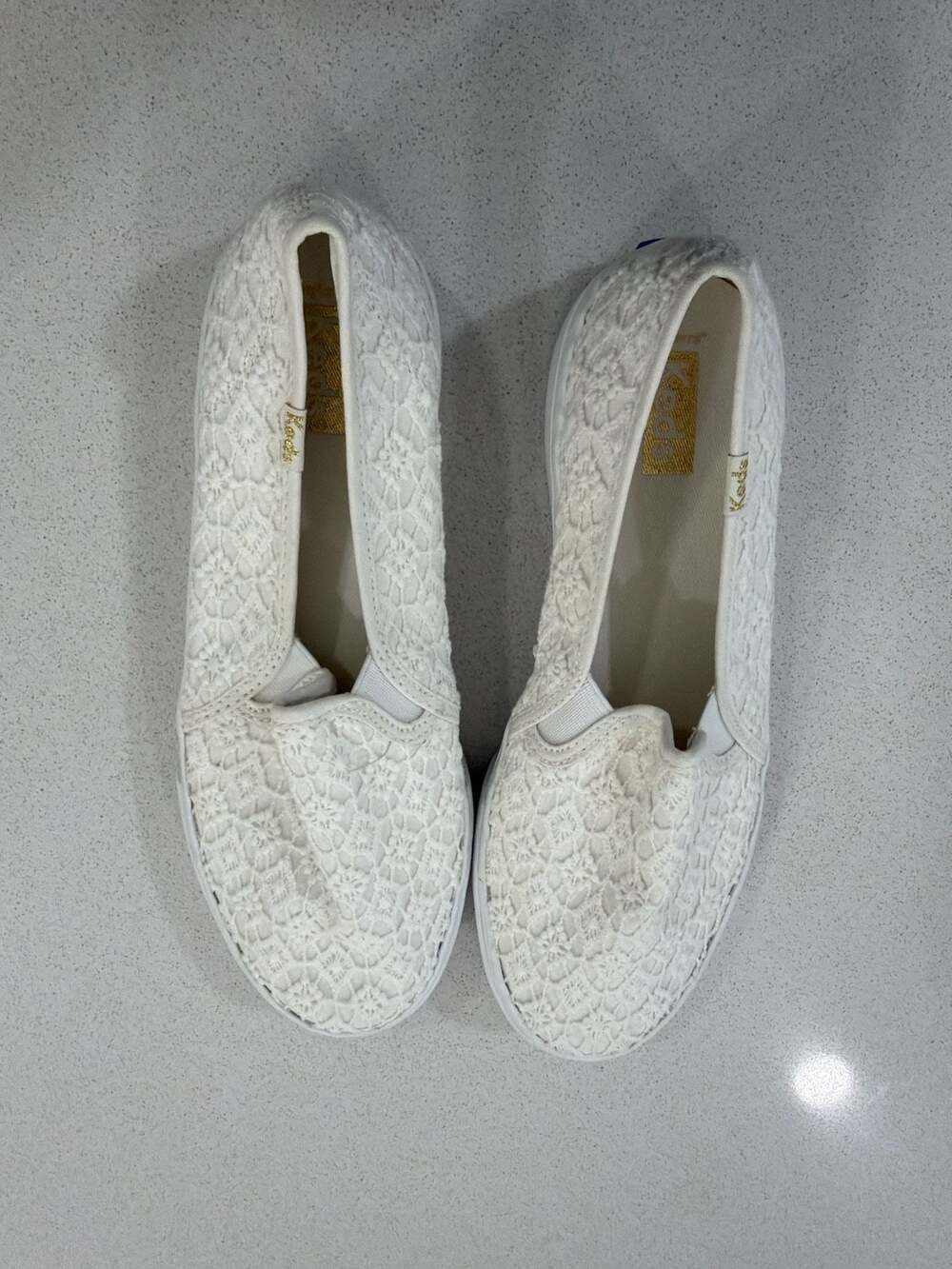 Keds Women's Double Decker Crochet Sneaker Size 8 color white - Picture 3 of 5